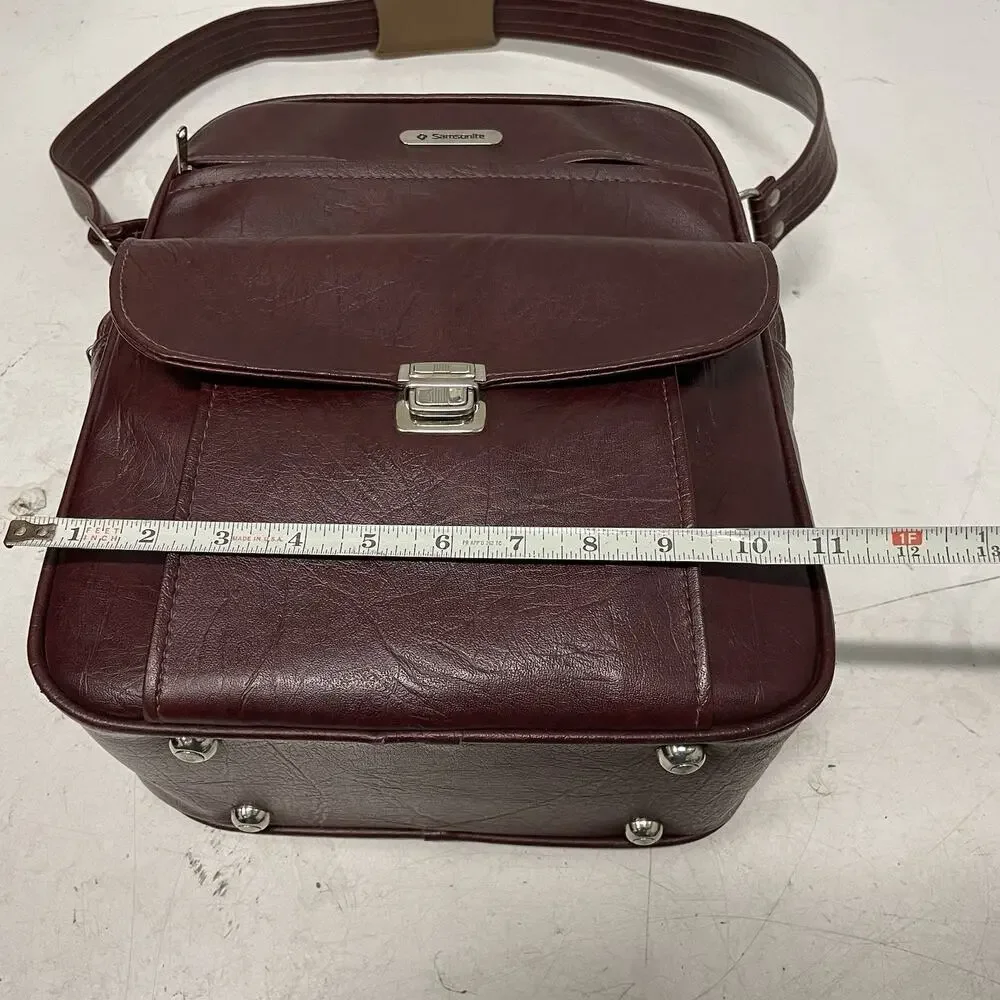 Samsonite Sonora Vintage Under Seat Carry On Travel Shoulder Bag Burgundy Red